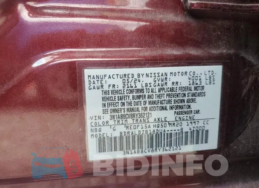 3N1AB8CV8RY362121 Photo# 12