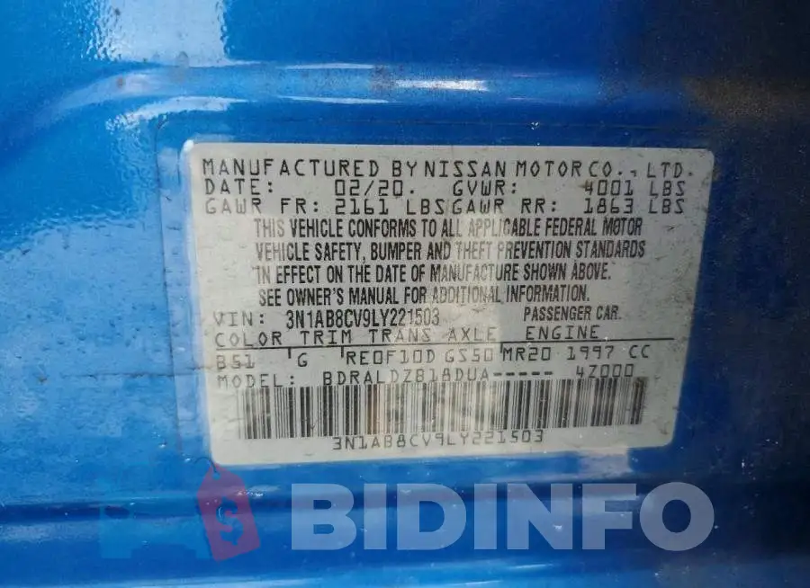 3N1AB8CV9LY221503 Photo# 12