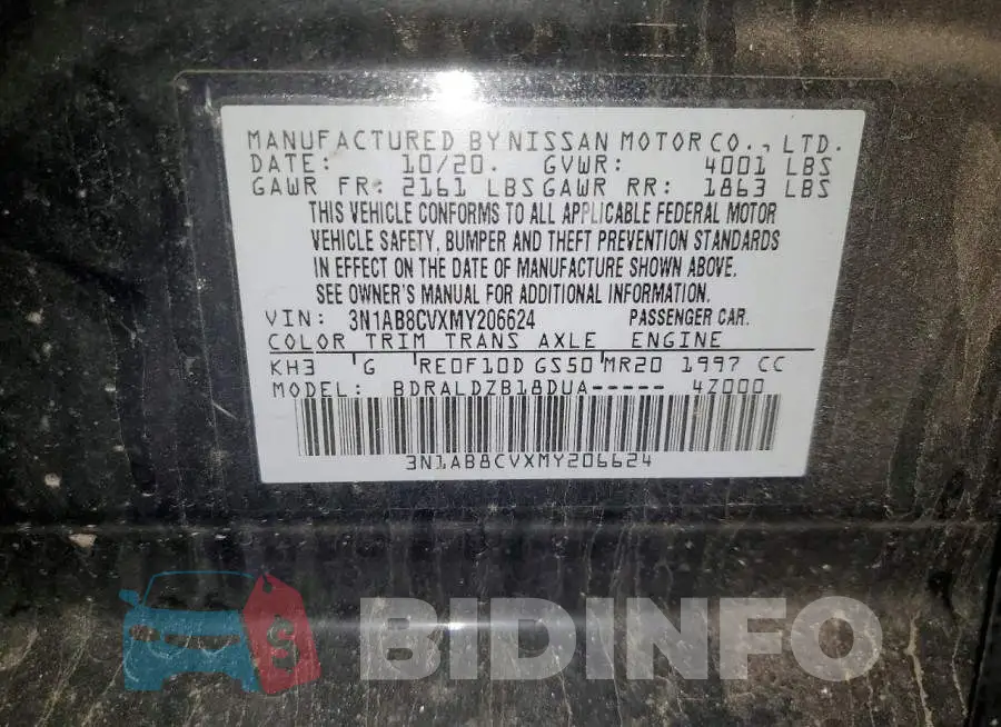 3N1AB8CVXMY206624 Photo# 12