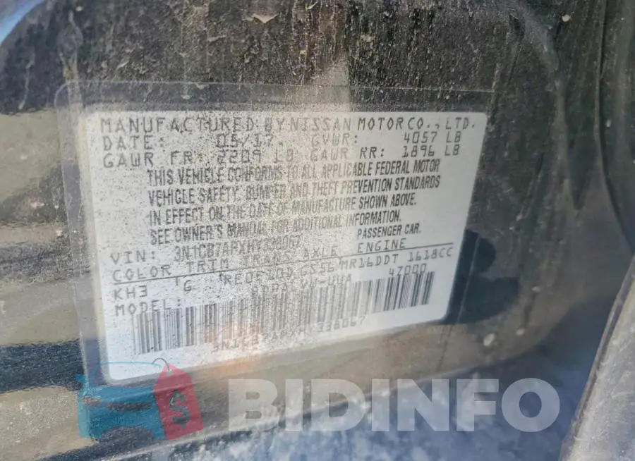 3N1CB7APXHY338067 Photo# 12