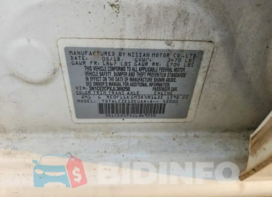 3N1CE2CPXJL369250 Photo# 13