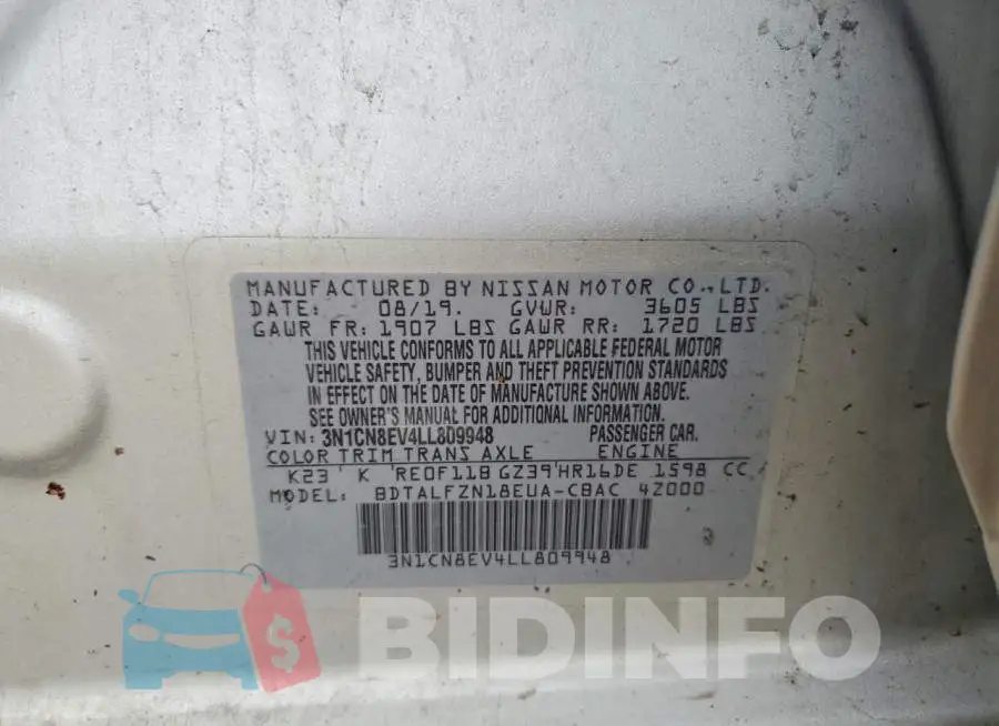 3N1CN8EV4LL809948 Photo# 12