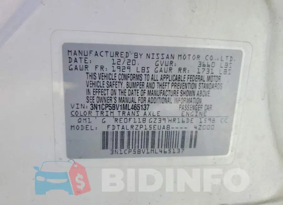 3N1CP5BV1ML465137 Photo# 13