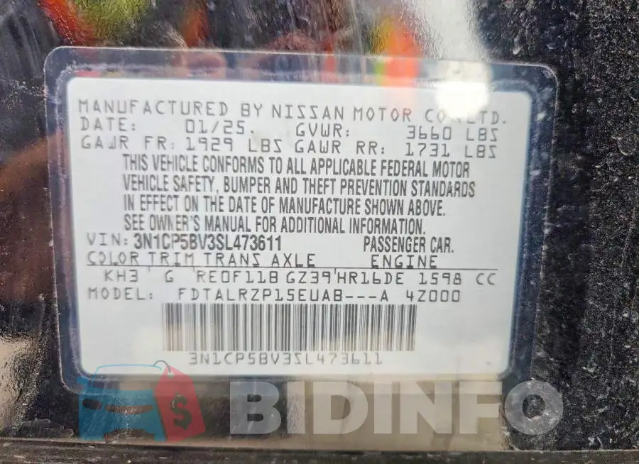 3N1CP5BV3SL473611 Photo# 12