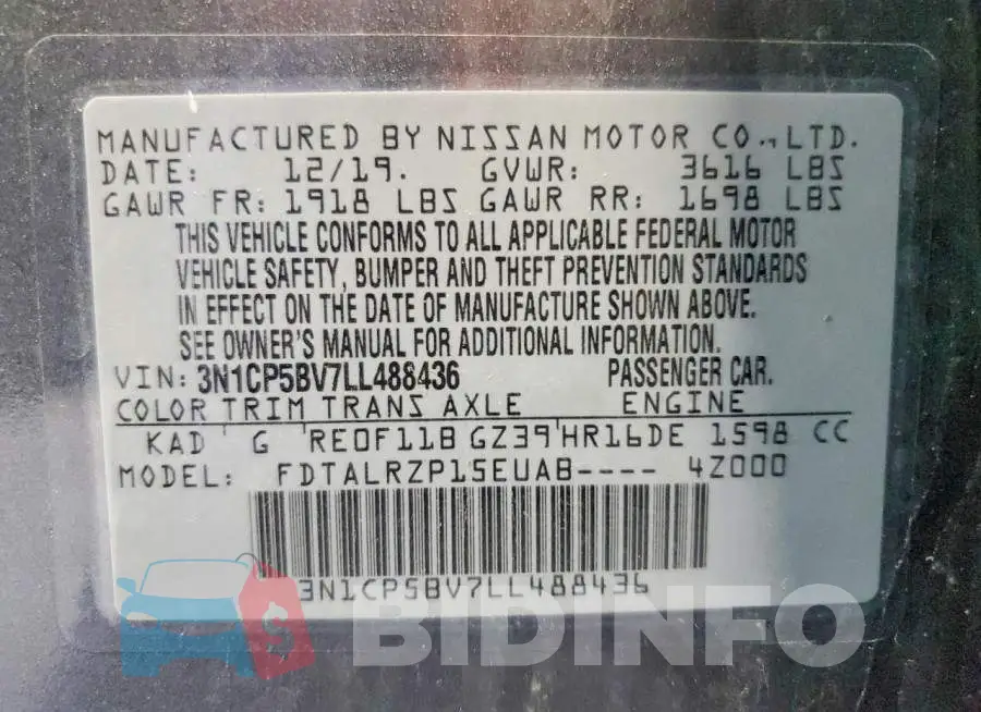 3N1CP5BV7LL488436 Photo# 13