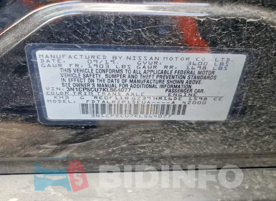 3N1CP5CU7KL564077 Photo# 12