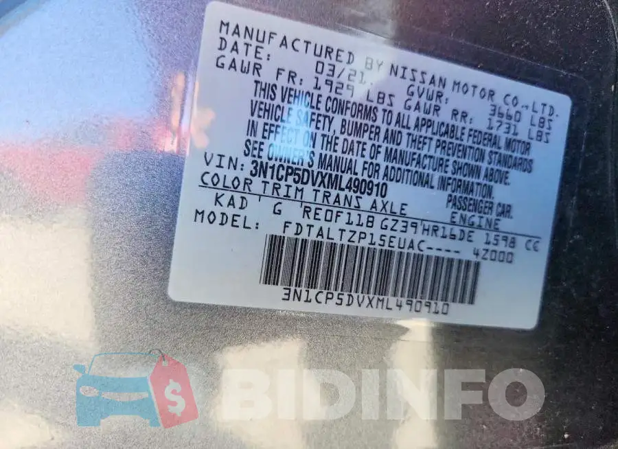 3N1CP5DVXML490910 Photo# 14