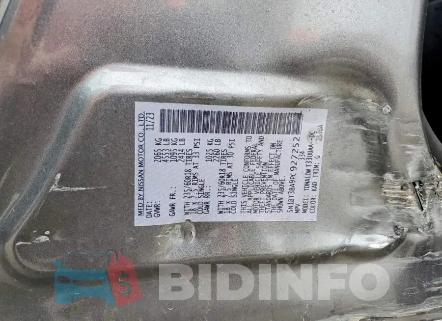 5N1BT3BA9PC927252 Photo# 13