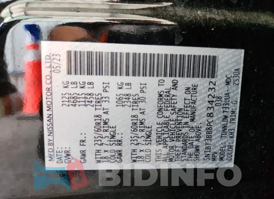 5N1BT3BB8PC834232 Photo# 13
