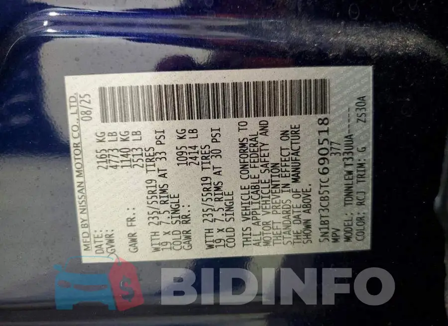 5N1BT3CB5TC690518 Photo# 13