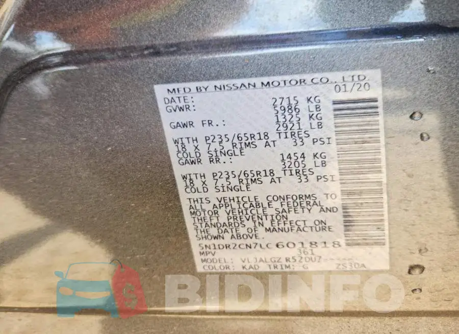 5N1DR2CN7LC601818 Photo# 13