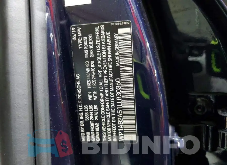 WP1AB2A51LLB30360 Photo# 13