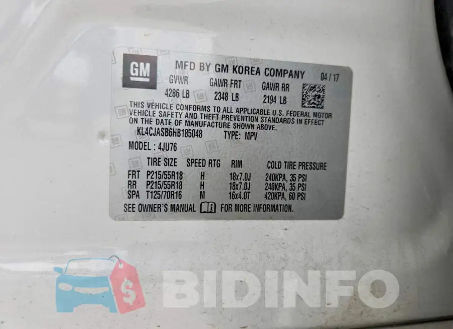KL4CJASB6HB185048 Photo# 13