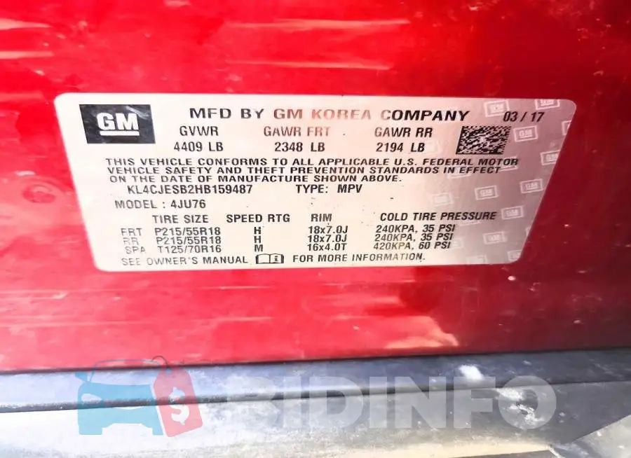 KL4CJESB2HB159487 Photo# 13