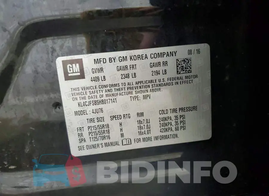 KL4CJFSB5HB017141 Photo# 12