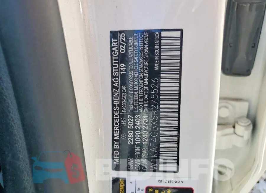 W1KAF4GBXSR275526 Photo# 12