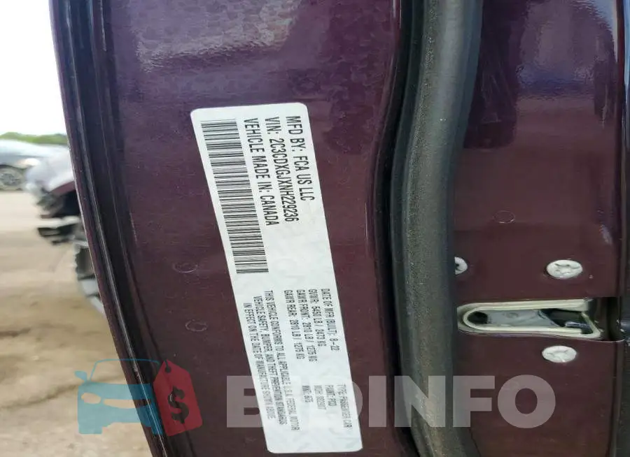2C3CDXGJXNH229236 Photo# 12