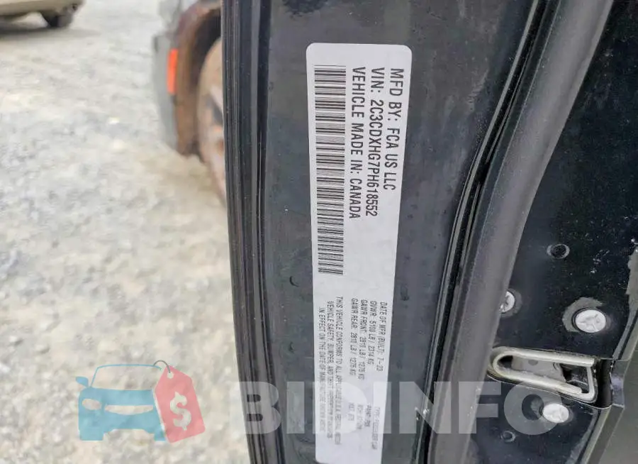 2C3CDXHG7PH618552 Photo# 12