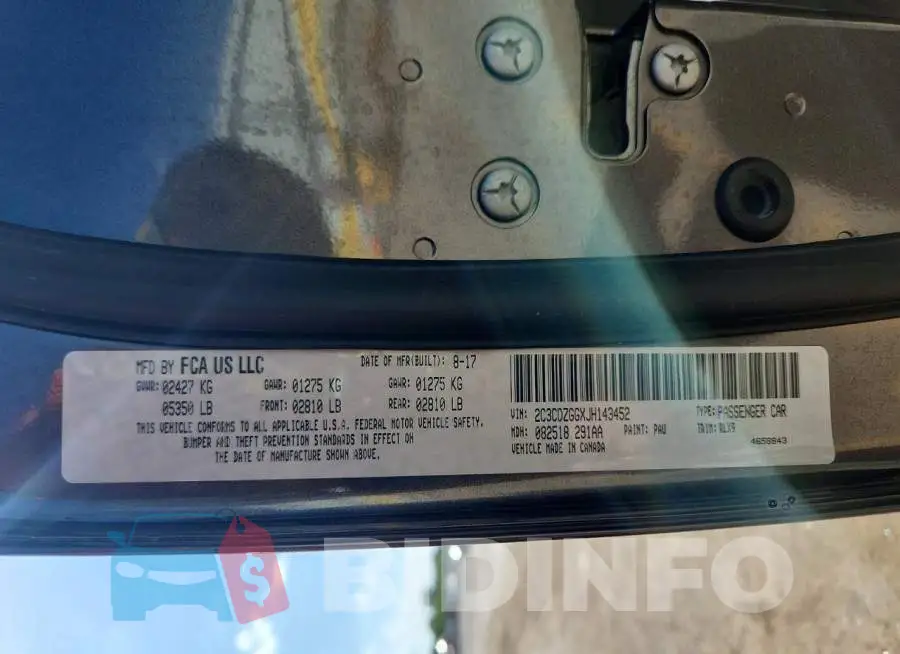 2C3CDZGGXJH143452 Photo# 12