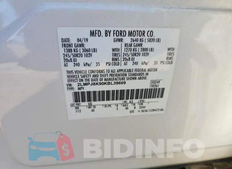 2LMPJ8K90KBL39669 Photo# 12