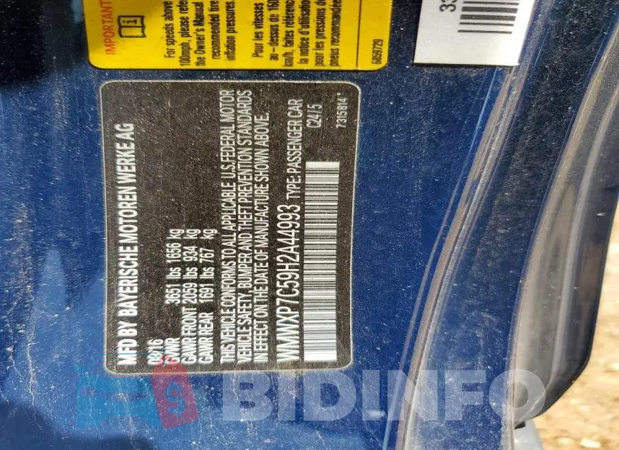 WMWXP7C59H2A44993 Photo# 12