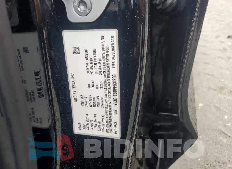5YJ3E1EB0PF632233 Photo# 13