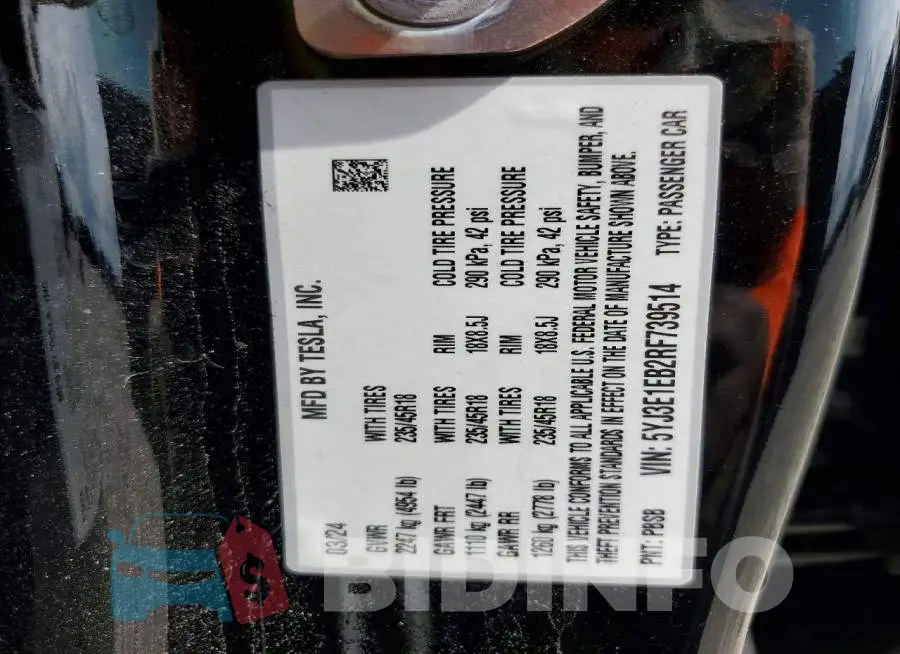 5YJ3E1EB2RF739514 Photo# 12