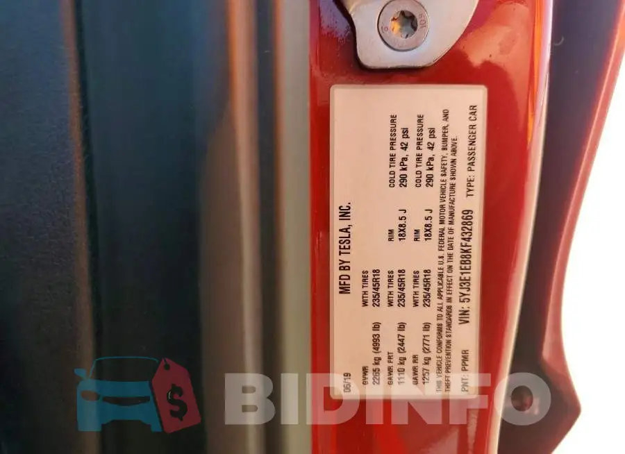5YJ3E1EB8KF432869 Photo# 12