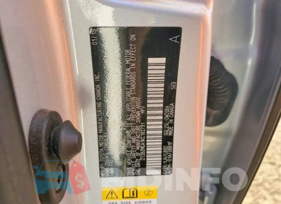 2T2BZMCA1KC182791 Photo# 13