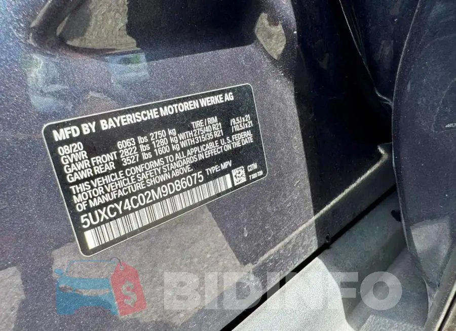 5UXCY4C02M9D86075 Photo# 10