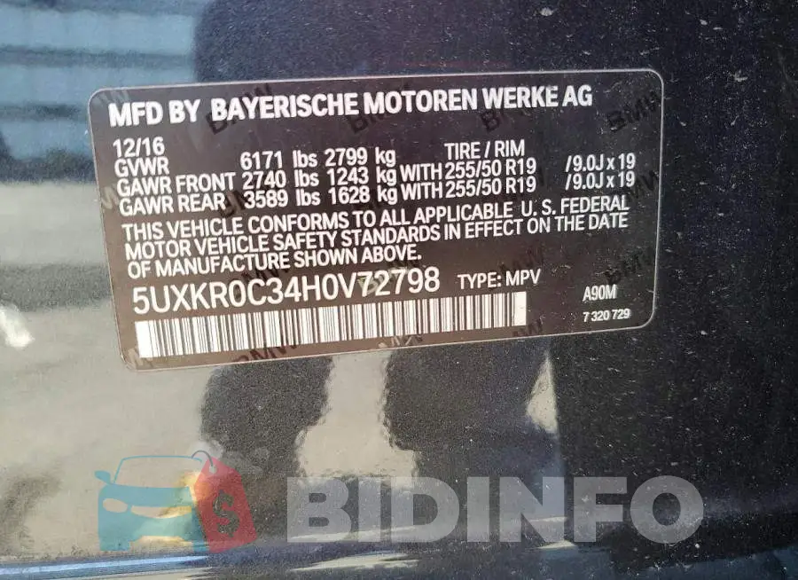 5UXKR0C34H0V72798 Photo# 13