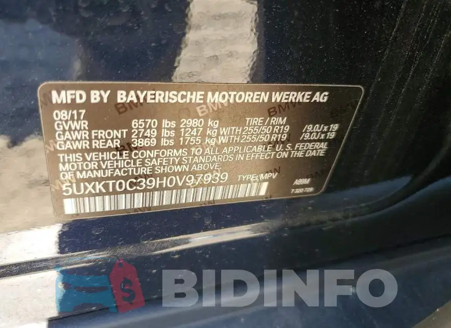5UXKT0C39H0V97939 Photo# 13