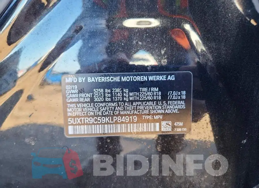 5UXTR9C59KLP84919 Photo# 13