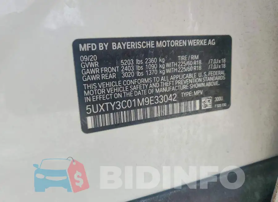 5UXTY3C01M9E33042 Photo# 13