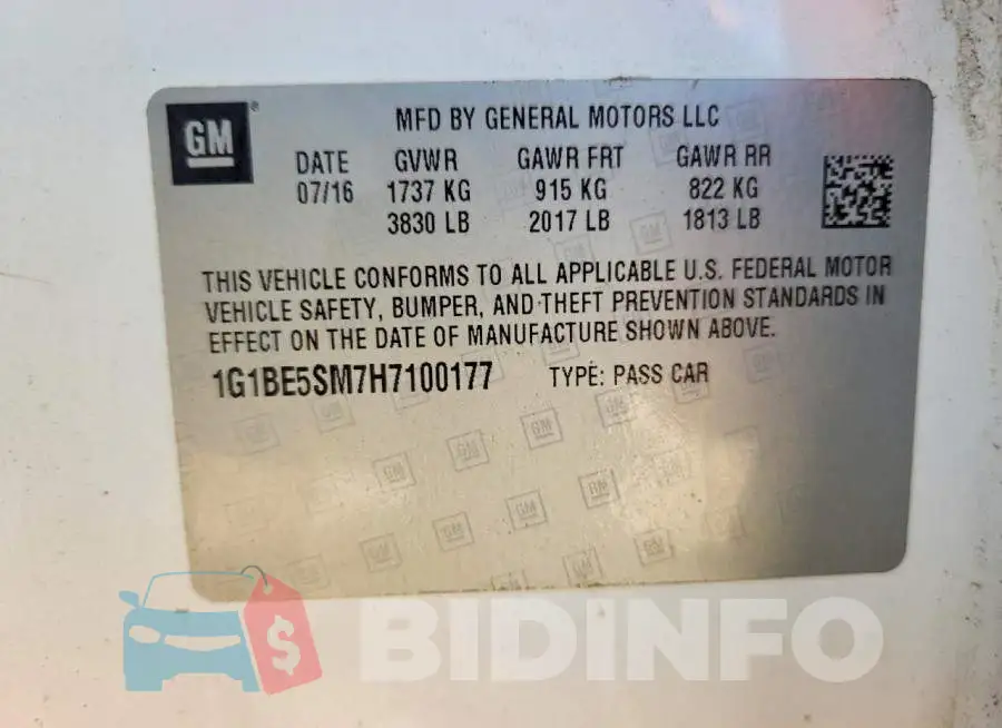1G1BE5SM7H7100177 Photo# 12