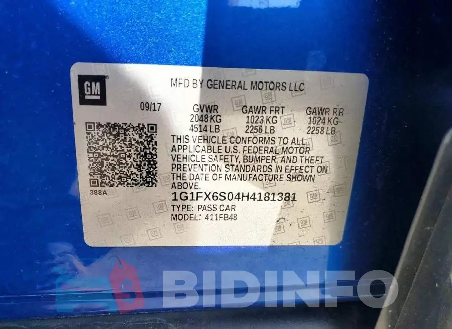 1G1FX6S04H4181381 Photo# 12