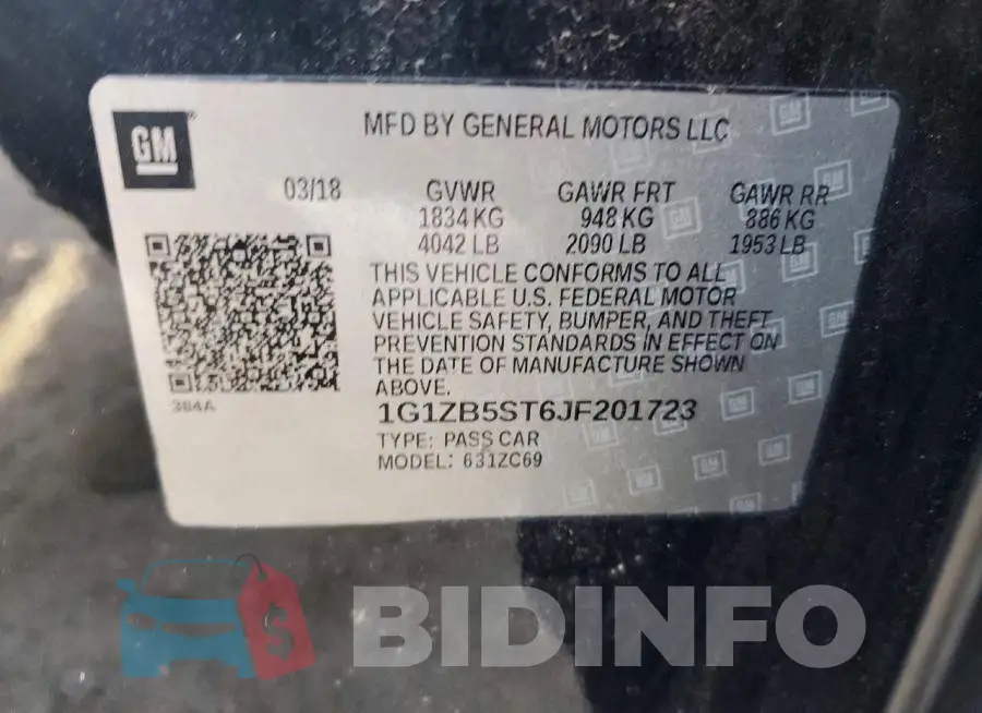 1G1ZB5ST6JF201723 Photo# 12