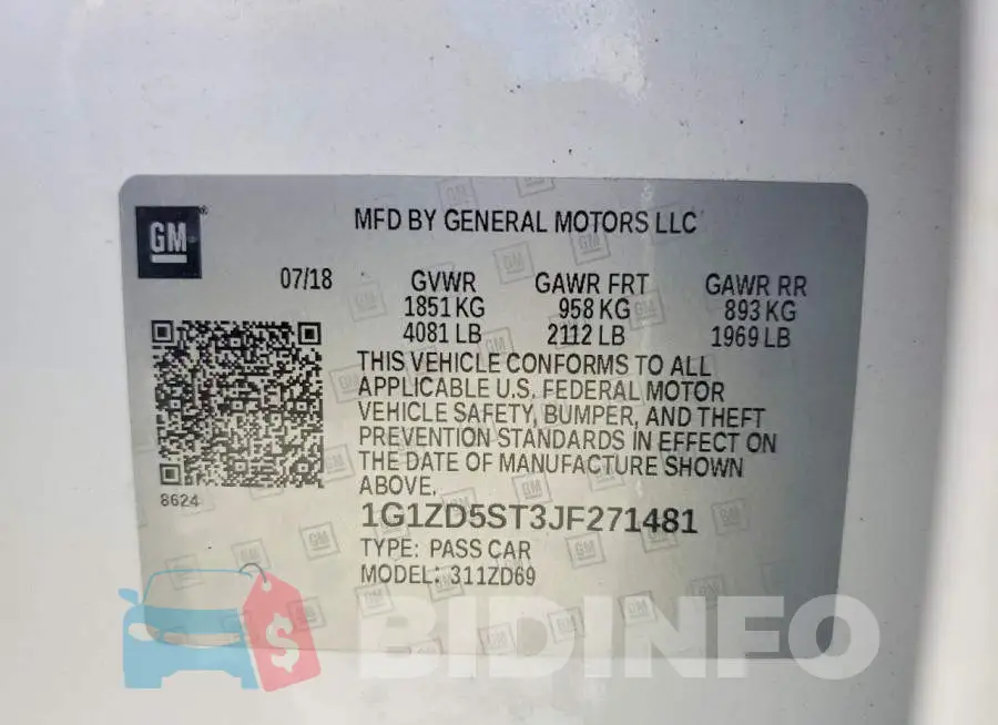 1G1ZD5ST3JF271481 Photo# 13