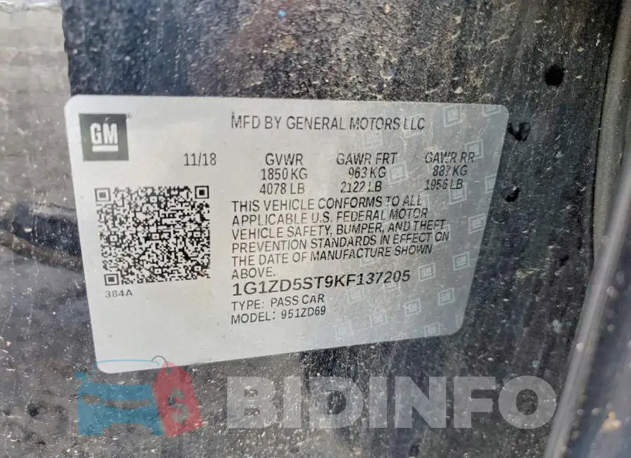 1G1ZD5ST9KF137205 Photo# 12