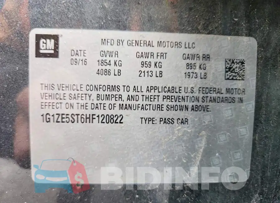 1G1ZE5ST6HF120822 Photo# 12