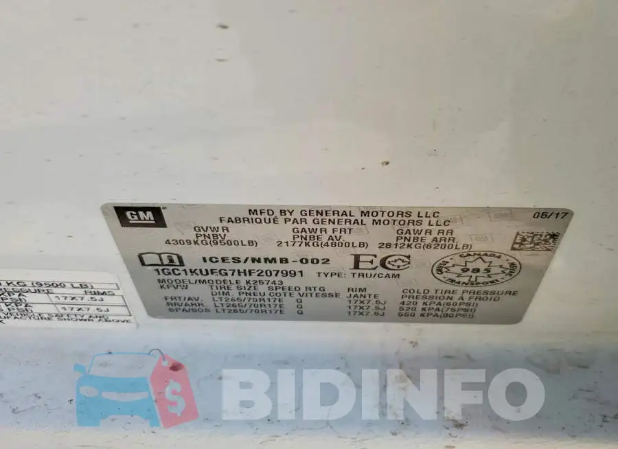 1GC1KUEG7HF207991 Photo# 12