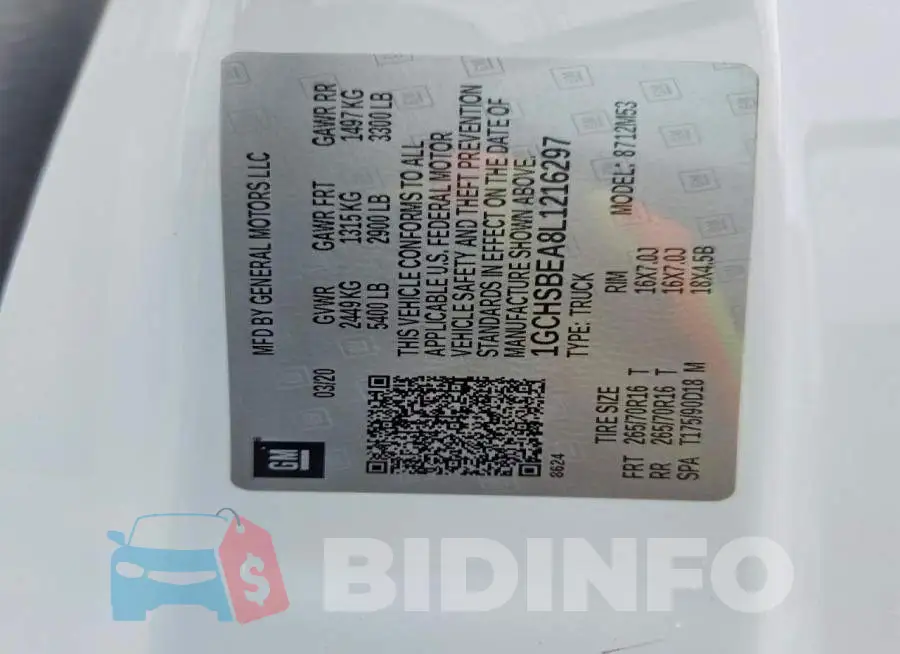 1GCHSBEA8L1216297 Photo# 13