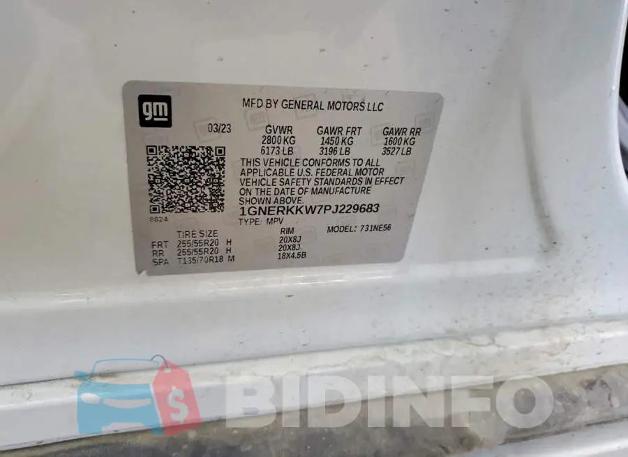 1GNERKKW7PJ229683 Photo# 13