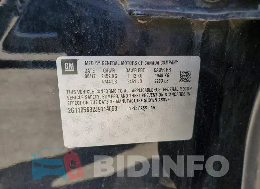 2G1105S32J9114669 Photo# 12