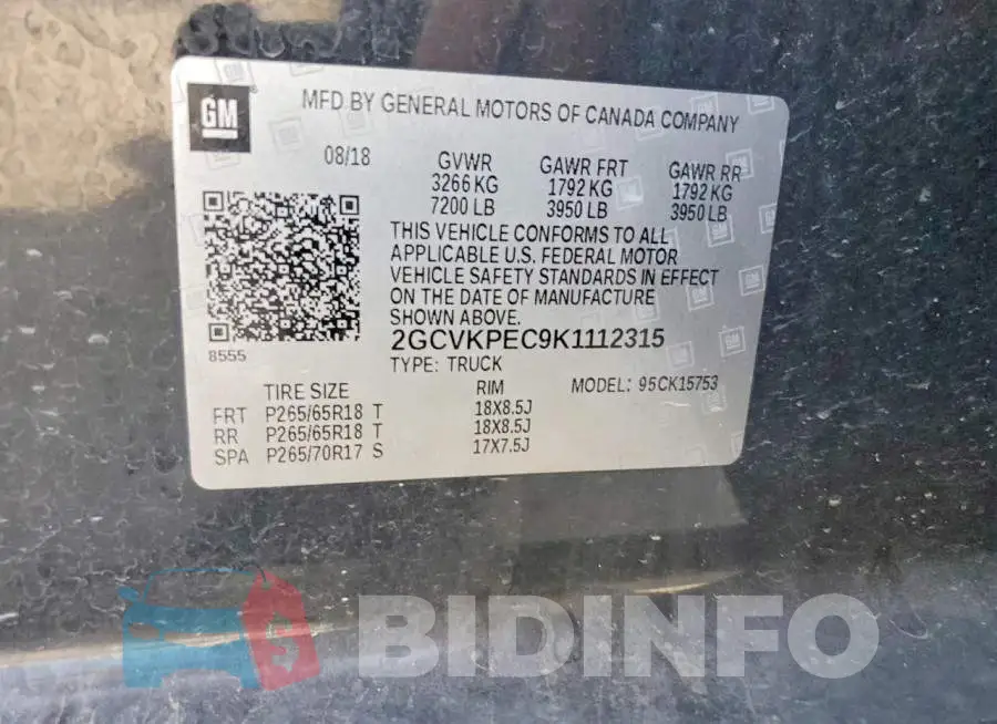 2GCVKPEC9K1112315 Photo# 12