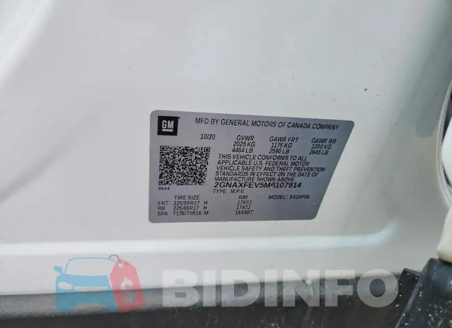 2GNAXFEV5M6107914 Photo# 14