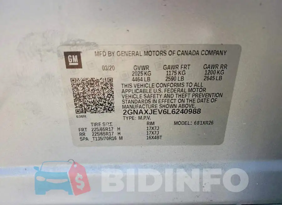 2GNAXJEV6L6240988 Photo# 13