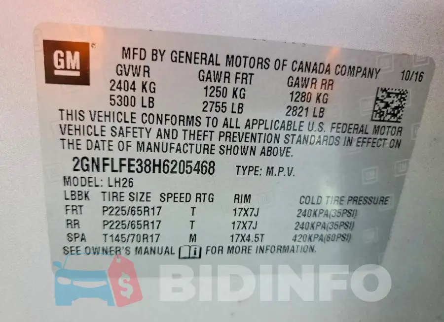 2GNFLFE38H6205468 Photo# 13