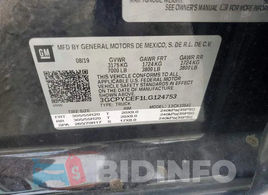 3GCPYCEF1LG124753 Photo# 12