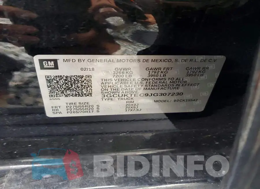 3GCUKTEC9JG307230 Photo# 13